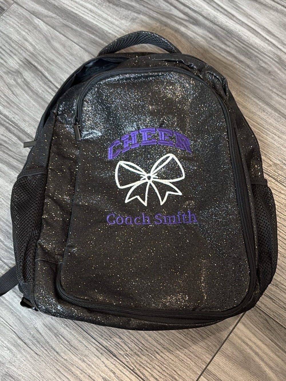 Black Cheer Coach Smith Embroidered Backpack